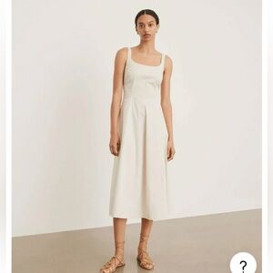 VINCE NWT Cotton-blend twill midi dress  (4)